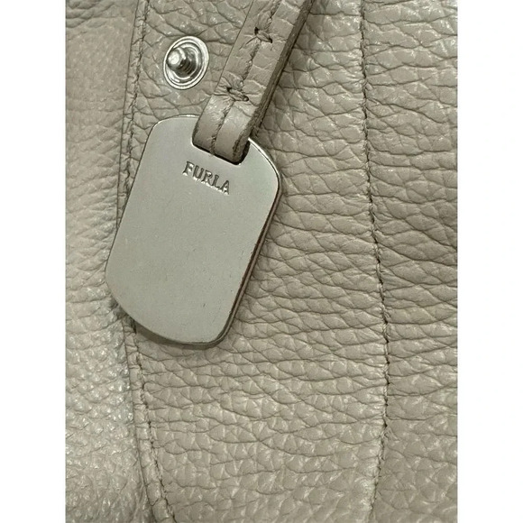 Furla Women's Taupe Convertible Leather Tote Bag with Zippered Pocket - Picture 8 of 13